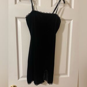 Forever 21 Black Velvet  Mini Dress with Adjustable Straps
